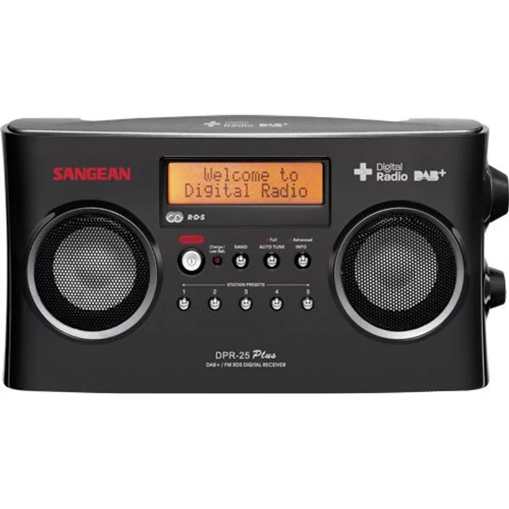 Sangean DPR25 Tragbares Digital-Radio (LCD-Display, DAB+, FM-RDS, LED) schwarz – Bild 1