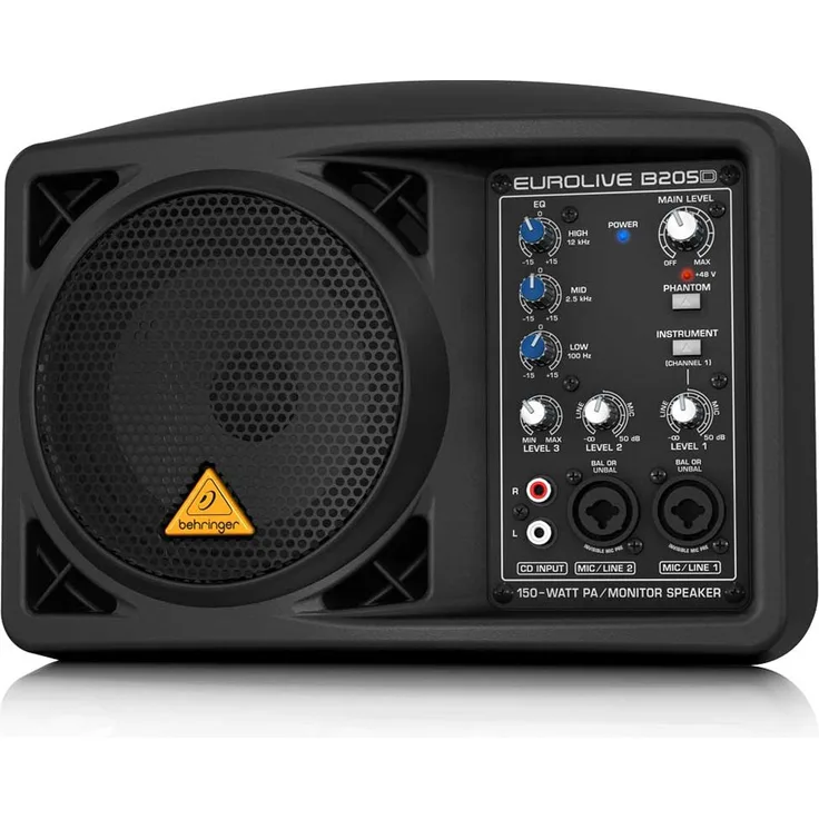 Behringer B205D Eurolive Monitor Lautsprechersystem (150 Watt), schwarz Lautsprecher-Sets - 125 Watt - schwarz