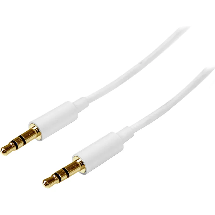 StarTech.com 2m Stereo Audiokabel 3,5mm Klinke, Stecker-Stecker, Weiß, Aux Kabel