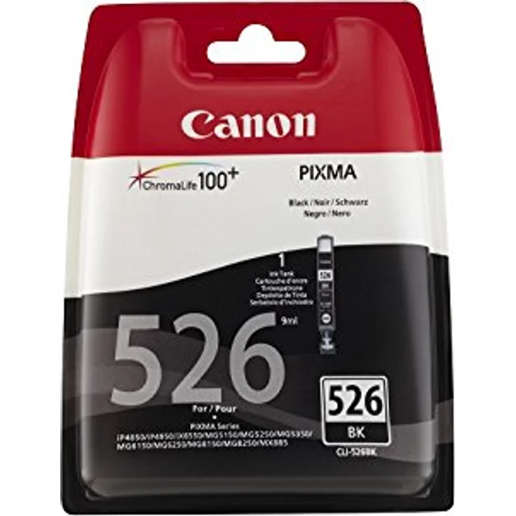 Canon CLI-526 original Tintenpatrone Schwarz für Pixma Inkjet Drucker MX715-MX885-MX895-MG5150-MG5250-MG5350-MG6150-MG6250-MG8150-MG8250-iP4850-iP4950-iX6550 – Bild 1