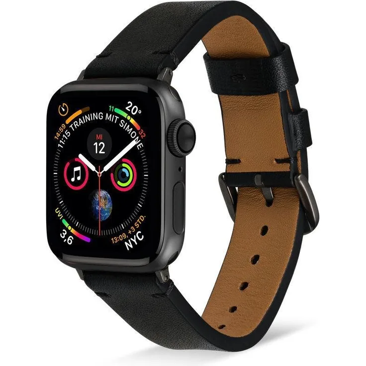 Artwizz WatchBand Leather Lederarmband für Apple Watch 38/40mm Schwarz