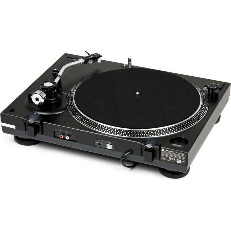 Dual DTJ 301.1 USB DJ-Plattenspieler (33-45 U-min, Pitch-Control, Magnet-Tonabnehmer-System, Nadelbeleuchtung, USB Kabel) schwarz – Bild 3