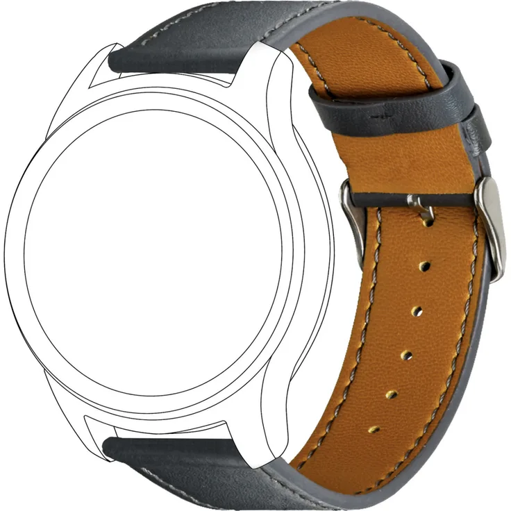 Topp Armband Samsung Galaxy 42mm/Active/Sport, Leather, grey (40-37-7593)