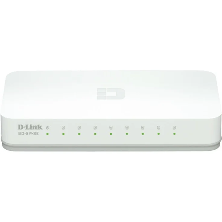 D-Link GO-SW-8E Ethernet Easy Desktop Switch (8 Ports mit 10-100 Mbit-s, automatische MDI-MDIX-Erkennung) weiß – Bild 1