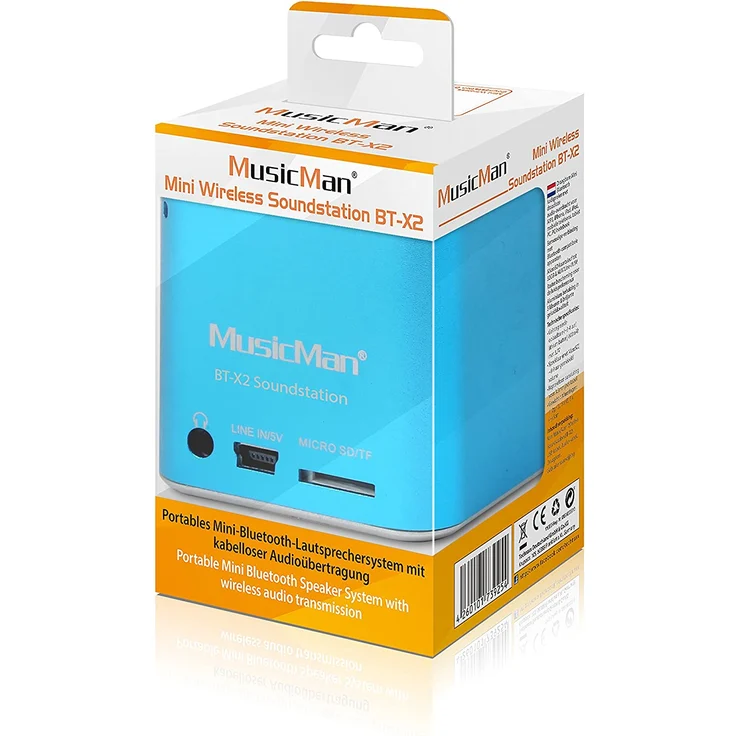 Technaxx MusicMan mini Wireless Soundstation BT-X2 Bluetooth-Lautsprecher mit Kartenleser, blau – Bild 9
