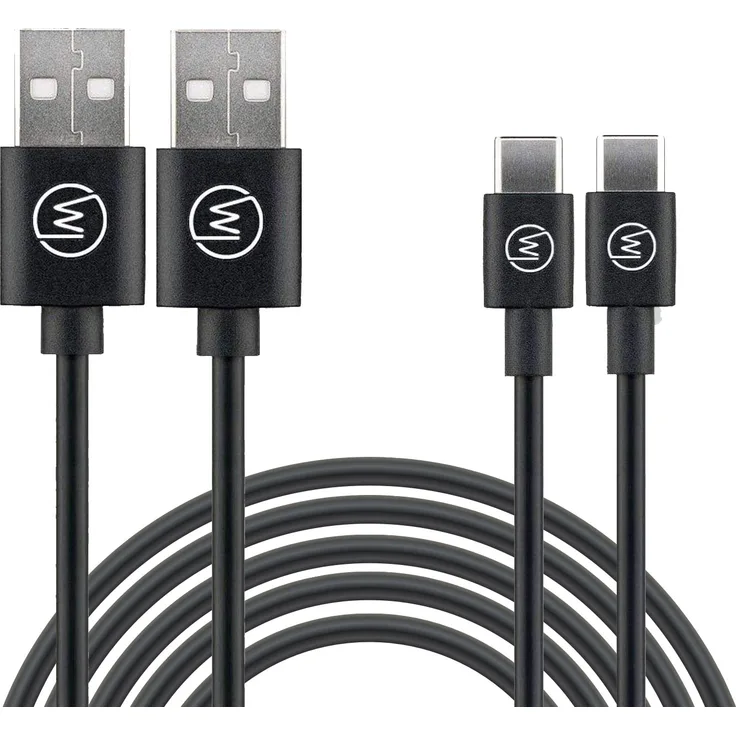 Wicked Chili 2 USB C Kabel Typ C Ladekabel Schnellladekabel Universal USB Type C Charge Cable geeignet für Handy, Watch, Powerbank, Tablet und Bluetooth Speaker (3A, 15W, 5V) schwarz