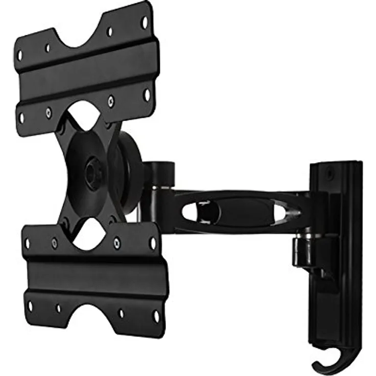 B-TECH BTV503-B Ventry Neig- und drehbare Einarm-Flachbildschirmwandhalterung (Displaygröße bis 107 cm (42,1 Zoll), Belastbarkeit25kg, 75 x 75mm, 200 x 200mm) schwarz