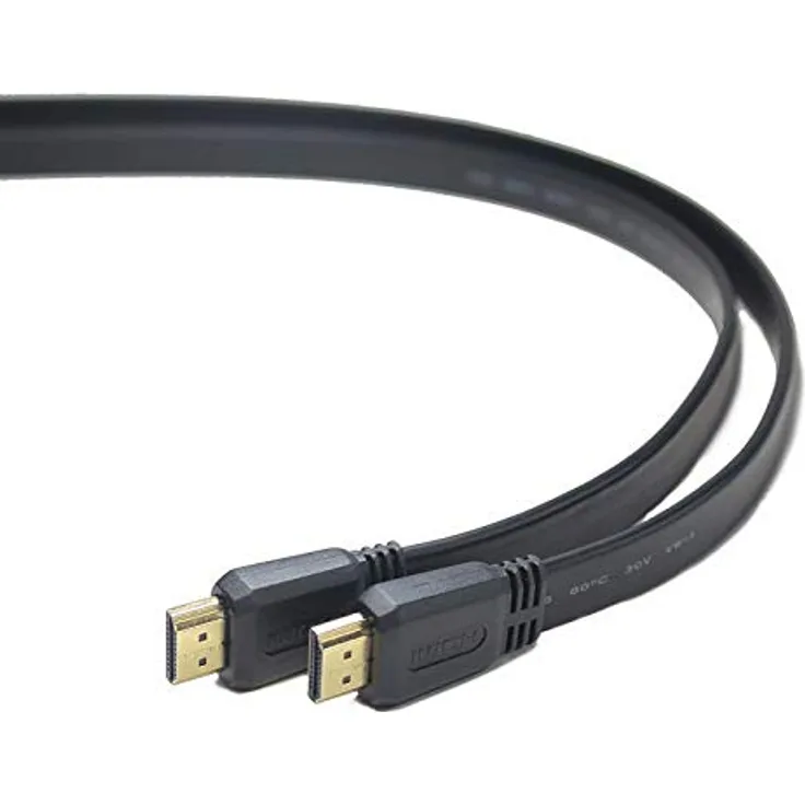 PremiumCord 4K High Speed ??HDMI Flachkabel + Ethernet, 1,5 m, Kompatibel mit Video 4K 2160P, Full HD 1080P, Deep Color, 3D, Arc, 3x geschirmt, 10, 2Gbps, vergoldete Anschlüsse, Schwarz