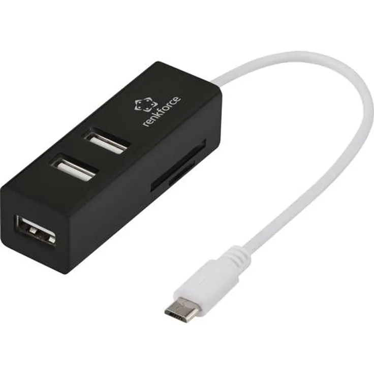 Renkforce 3 Port USB 2.0 OTG-Hub mit SD-Kartenleser