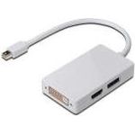 ASSMANN Mini DisplayPort Grafik Y Adapter, mDP zu DVI-D + HDMI + VGA, Full HD 60 Hz, Weiß
