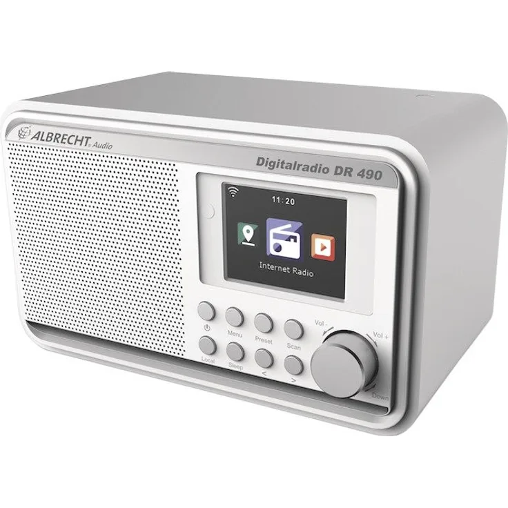 Albrecht DR490 Hybridradio mit Farbdisplay, 27491, DAB-Internet-UKW-Empfang, Radiosteuerung via Smartphone-App, Farbe: weiß