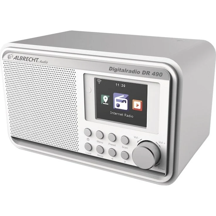 Albrecht DR490 Hybridradio mit Farbdisplay, 27491, DAB-Internet-UKW-Empfang, Radiosteuerung via Smartphone-App, Farbe: weiß – Bild 1