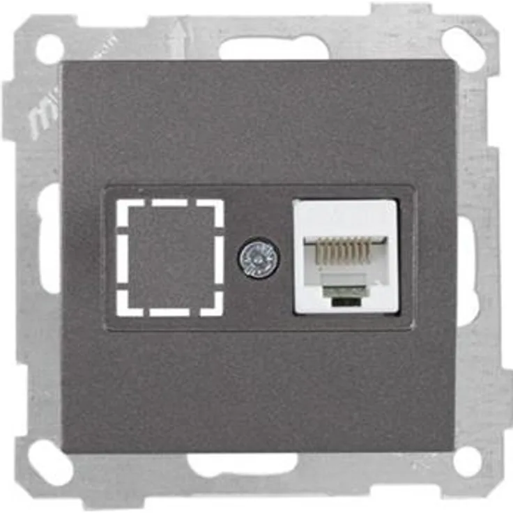 Netzwerk RJ45 CAT5e einfach Anthrazit (CANDELA - DARIA Metall Optik)