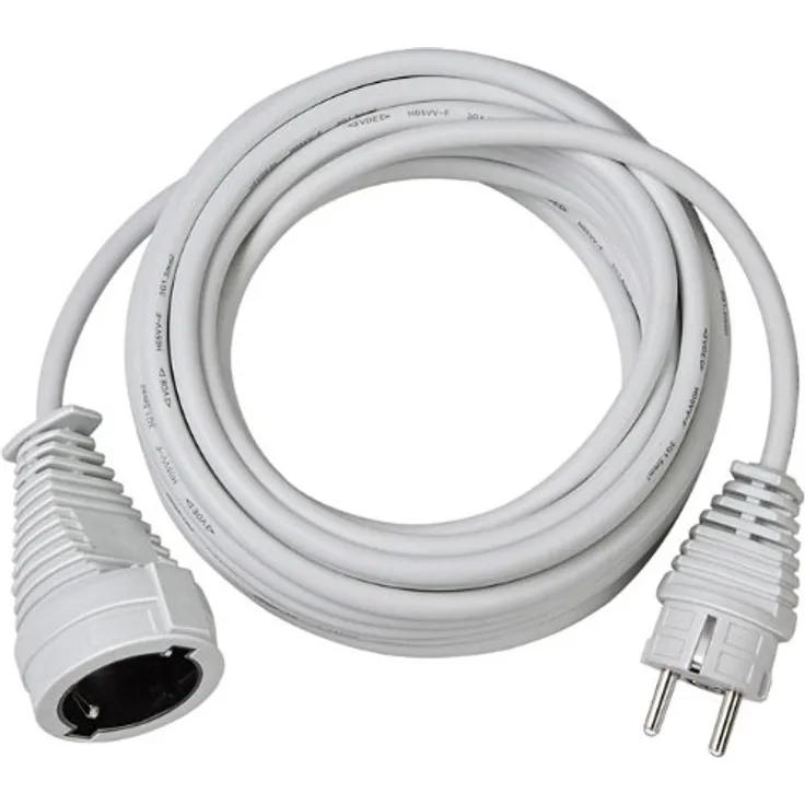 Brennenstuhl Qualitäts- Kunststoff-Verlängerungskabel mit Schutzkontakt-Stecker und -Kupplung (Verlängerungskabel für innen mit 10m Kabel) weiß