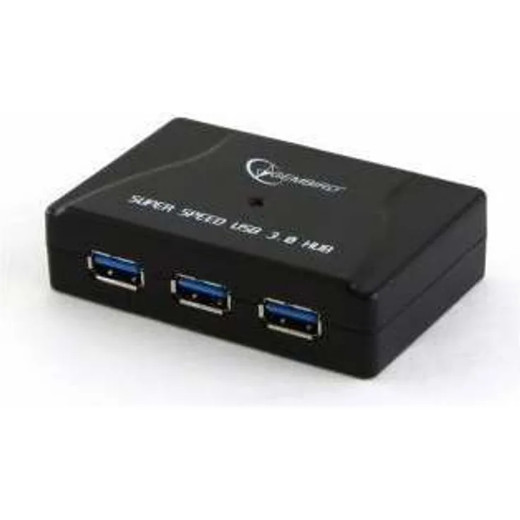 Gembird 4 x USB 3.0 Hub, 5000 Mbit-s, USB 3.0, 70 g, 102 mm, 67 mm, Windows schwarz