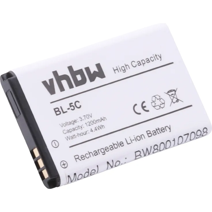 VHBW Li-Ion Akku 1200 mAh (3,7 V) passend für Handy Telefon Smartphone Nokia 207, 208, 215, 220 Dual Sim