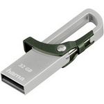 Hama 32GB USB-Stick USB2.0 Datenstick mit Karabiner (15 MB-s, Memory Stick besonders geeignet für Befestigung am Schlüsselbund oder Geldbeutel, Speicherstick, geeignet für Windows-MacBook) grün