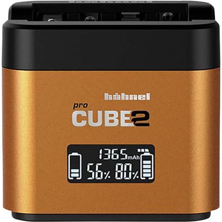 Hahnel ProCube2 Compatible with Sony, Auto--Indoor-Batterieladegerät, orange, LCD, AA, Lithium-Ion (Li-Ion), Nickel-Metallhydrid (NiMH), Compatible with Sony DMW-PLC12, BLF19, BLG10 & NP-W126 – Bild 1