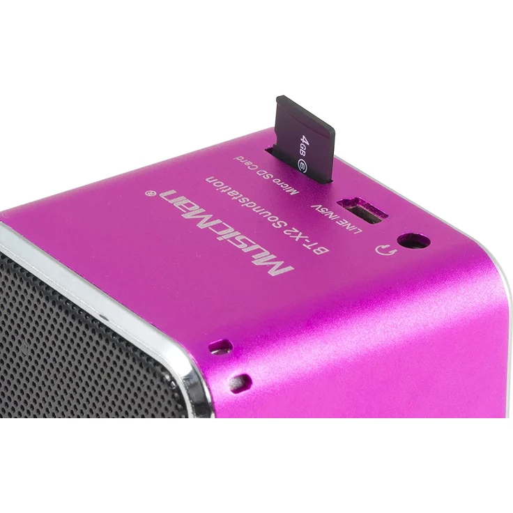 Technaxx MusicMan mini BT-X2 Bluetooth-Lautsprecher mit Kartenleser, pink – Bild 4