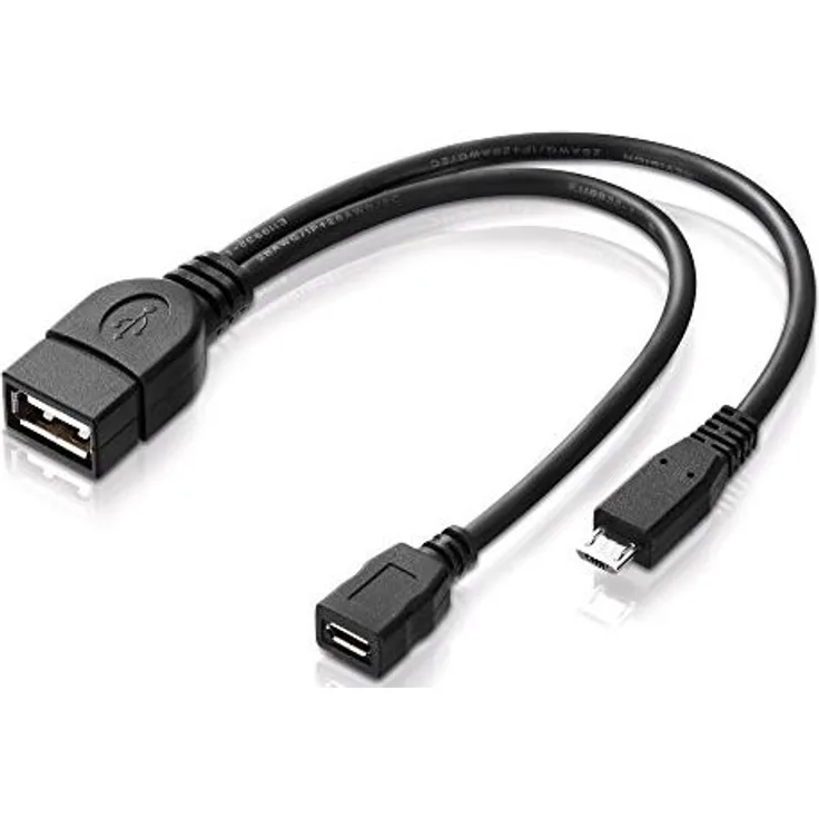 adaptare 40228 USB-OTG Adapter-Kabel Micro-USB 2.0-Stecker USB-Buchse Typ A + Strom-Anschluss für Externe Festplatte und andere Geräte - Preisvergleich