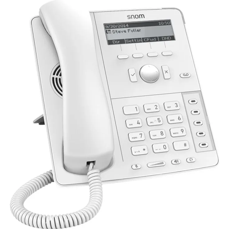 Snom Global Desk Telephone D715 (High-resolution 2.7'' Graphical TFT Display, 32 Self-labeling Function Keys (8 Physical)) White