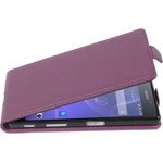 cadorabo Hülle für Sony Xperia X Performance in BORDEAUX LILA Handyhülle im Flip Design aus strukturiertem Polyurethan Case Cover Schutzhülle Etui Tasche Book Klapp Style