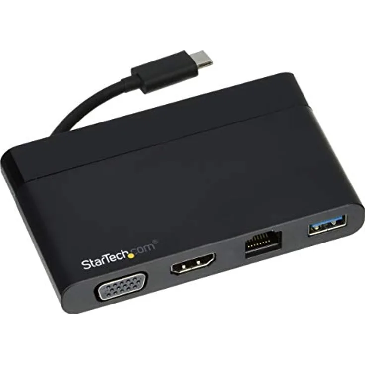 StarTech.com USB C Multiport Adapter mit HDMI und VGA - Mac - Windows - Chrome - 4K - 1x USB-A Port - GbE - Mobiler USB-C Adapter