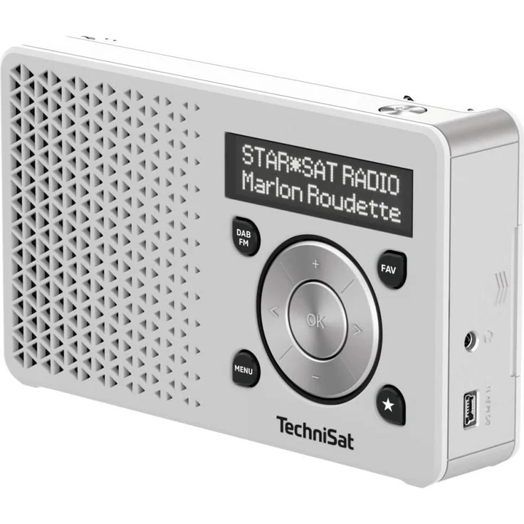 TechniSat DIGITRADIO 1 Mini Tragbares Radio, OLED-Display, weiß, silber – Bild 2