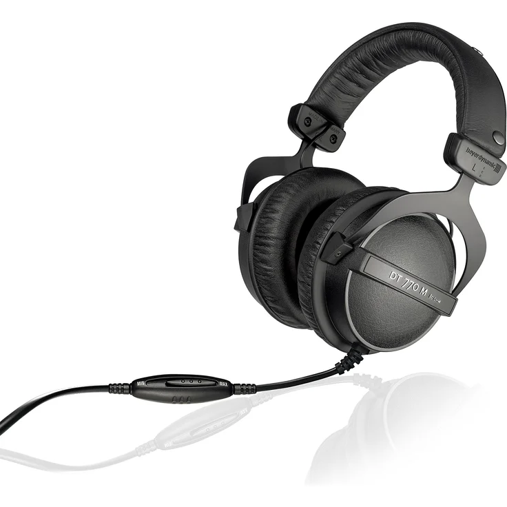 beyerdynamic DT 770 M 80 Ohm Over-Ear-Monitor Kopfhörer in schwarz, Geschlossene Bauweise, kabelgebunden, Lautstärkenregler für Schlagzeuger und Toningenieure FOH – Bild 1