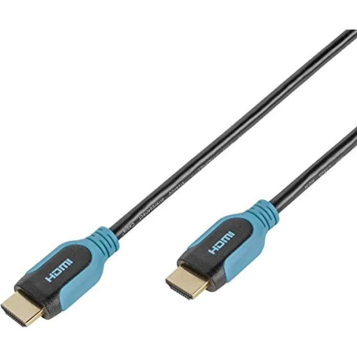Vivanco PRO 14HDHD 25PB High Speed HDMI Kabel mit Ethernet (Audio Rückkanal ARC 2,5m) blau-schwarz
