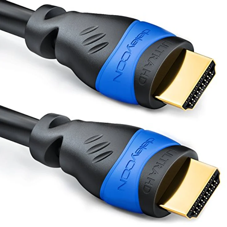 deleyCON 2m HDMI Kabel   HDMI 2.0 / 1.4a kompatibel   High Speed mit Ethernet (Neuster Standard)   ARC   3D   4K Ultra HD (1080p/2160p) – Bild 1