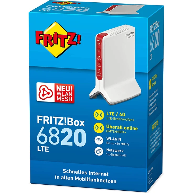 AVM Fritz!Box 6820 LTE (LTE (4G) und UMTS (3G), WLAN N bis 450 MBit-s, 1 x Gigabit-LAN, geeignet für Deutschland) – Bild 3