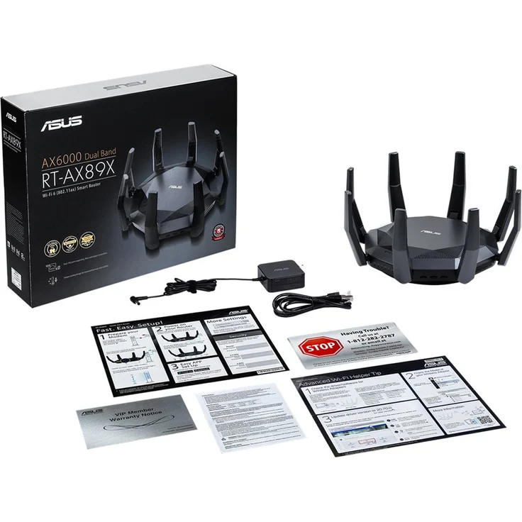 ASUS RT-AX89X - Wireless Router - 8-Port-Switch - 10 GigE, 802.11ax - WAN-Ports: 2 - 802.11a/b/g/n/ac/ax - Dual-Band – Bild 1
