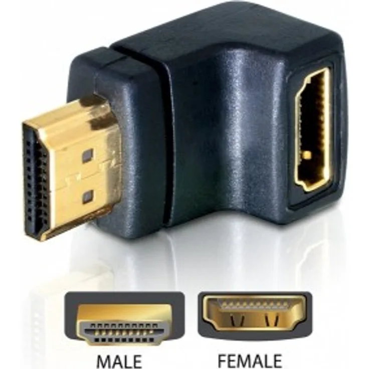 Delock Adapter HDMI Stecker > HDMI Buchse 90° unten