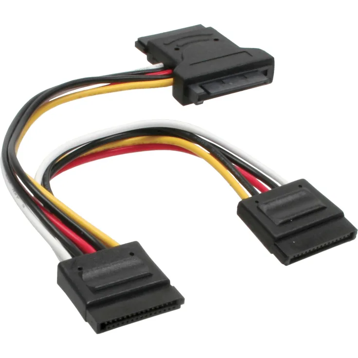 InLine SATA Stromadapterkabel, SATA St/Bu an 2x SATA St, 15cm (29681)
