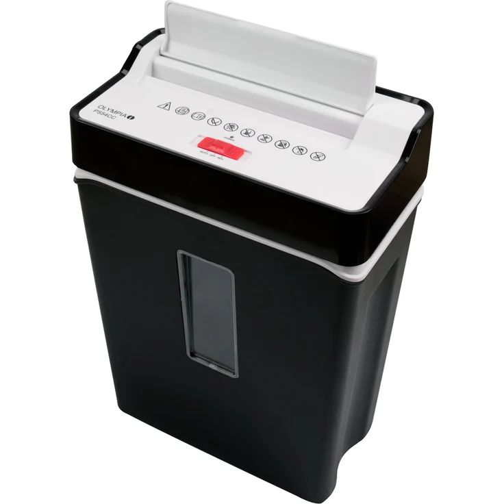 Olympia PS 54 CC Profi Aktenvernichter (mit Partikelschnitt, Sicherheitsstufe P4, Kreditkarte, 8 Blätter 80 g-m², Papierschredder fürs Büro, Papiervernichter, Reißwolf mit Papierkorb, Sichtfenster) – Bild 1