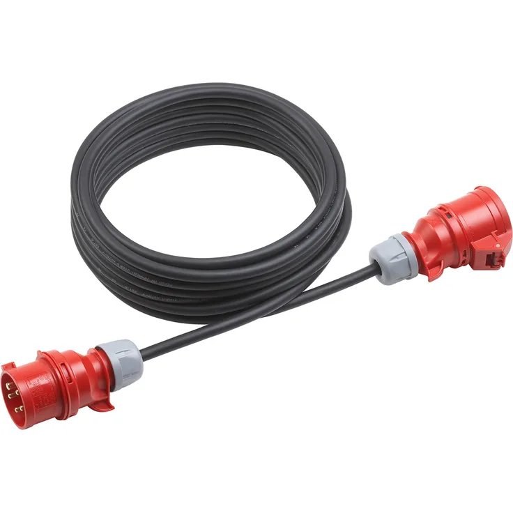 Meister E-Verlängerung - 10 m Kabel - Hochwertige Gummileitung H07RN-F5G 1,5 mm² - 16 A - 400 V - IP44 Außenbereich - Starkstromkabel für Baustellen & Gewerbe - E-Verlängerungskabel - 7424150