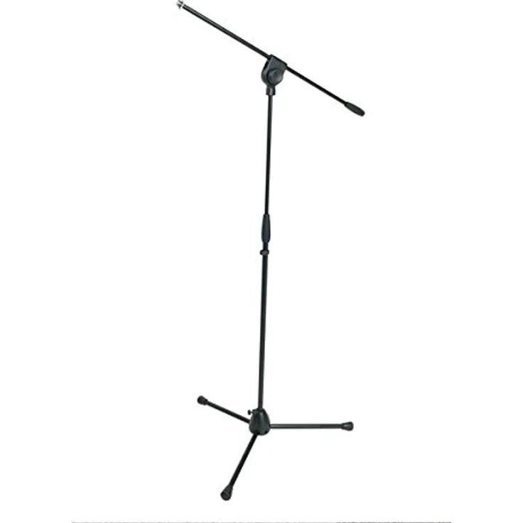 Professioneller Mikrofonständer mit Galgen Proel PRO100BK, Grundlage Stativ in Aluminium und Muffe, Nylon 