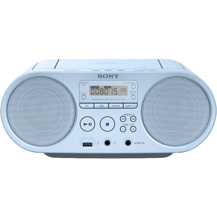 Sony ZSP-S50 CD-USB Radiorekorder (AM-FM), Hellblau – Bild 1