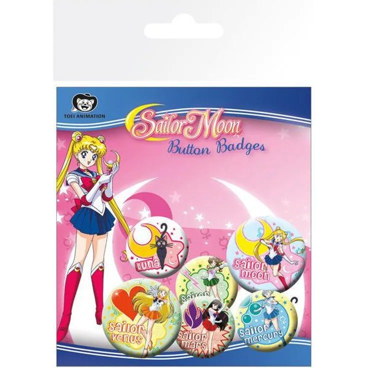 Sailor Moon Ansteck-Buttons 6er-Pack Mix