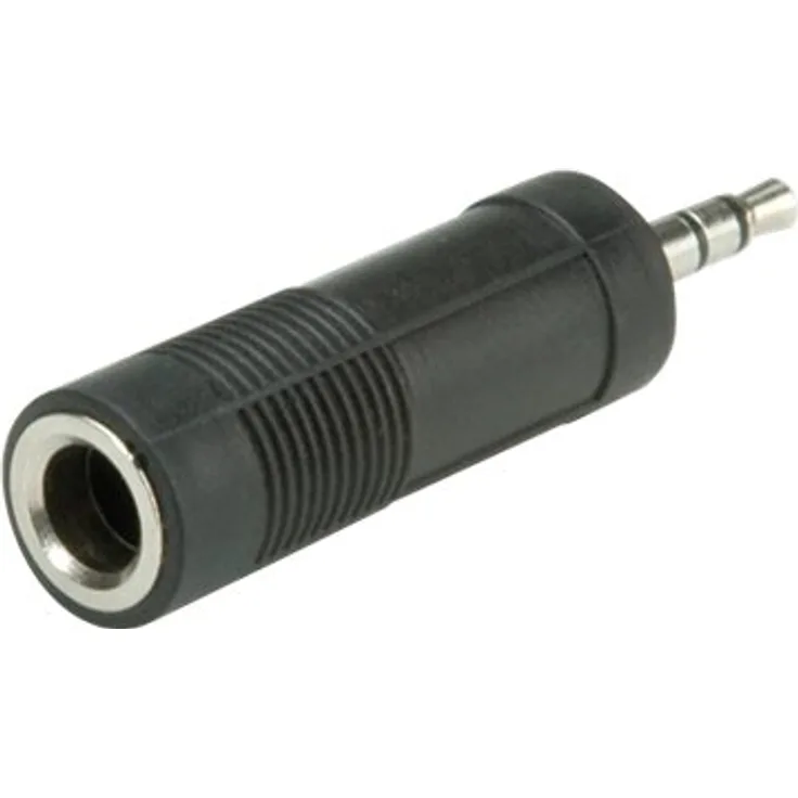 ROLINE 11094443 Stereo Adapter 3,5 mm Stecker auf 6,35 mm Buchse schwarz