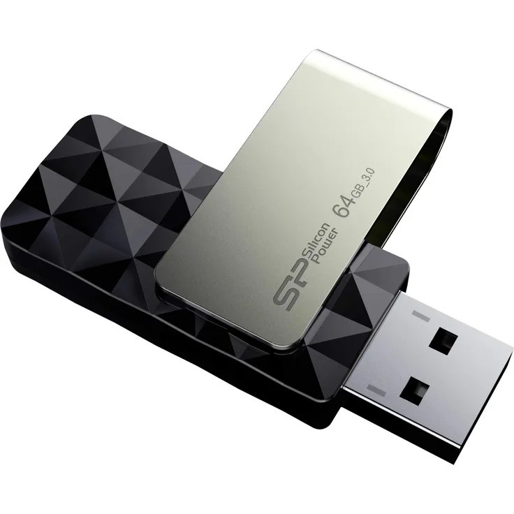 Silicon Power Blaze B30 USB-Speicherstick (128 GB, USB 3.0) Black-64GB 64GB