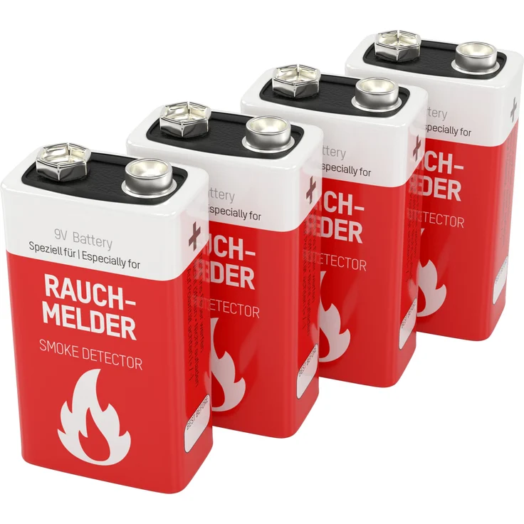 4 ANSMANN Lithium longlife Rauchmelder 9V Block Batterien - Premium Qualität für höhere Leistung, 9V Batterie ideal für Feuermelder, Bewegungsmelder, Alarmanlagen & Kohlenmonoxid Warnmelder – Bild 1