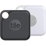 Tile Pro (2020) Bluetooth Schlüsselfinder, 2er Pack, 120 m Reichweite, 2 Jahre Batterielaufzeit, inkl. Community Suchfunktion, iOS und Android App, kompatibel mit Alexa und Google Home,1xschwarz,1xweiß