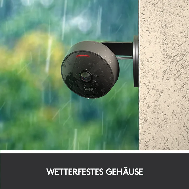 Logitech Circle View Camera, wetterfeste kabelgebundene Überwachungskamera für zu Hause, 180° Weitwinkel, 1080p HD, Nachtsicht, 2-Wege-Audio, Verschlüsselung und Apple HomeKit Secure Video, Schwarz (961-000490) – Bild 3