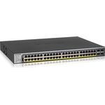 Netgear GS752TPP 52-Port Gigabit Ethernet LAN PoE Switch Smart Managed Pro (mit 48x PoE+ 760W, 4x 1G-SFP, Desktop- oder Rack-Montage mit ProSAFE Lifetime-) schwarz