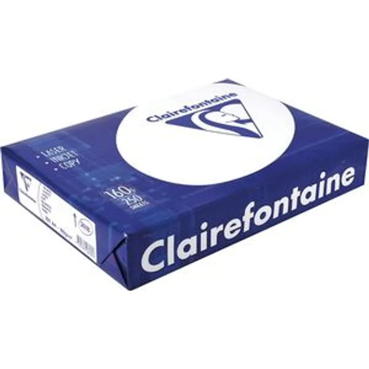 Clairefontaine 2618C Clairalfa blickdichte Druckerpapier (1 Ries mit 250 Blatt, DIN A4, 21 x 29,7 cm, 160 g, ideal für Flyer oder Broschüren) weiß