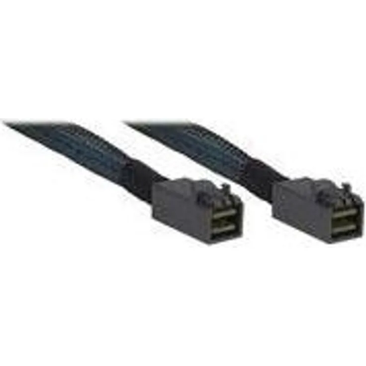 Inter-Tech - Internes SAS-Kabel - SAS 12Gbit/s - 4x Mini SAS HD (SFF-8643) bis 4x Mini SAS HD (SFF-8643) - 1 m - Schwarz/Blau