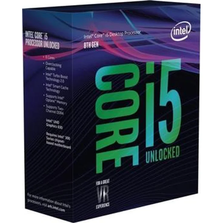 Intel Core i5-8600K, 6 Kerne (6 Threads), 3,6 - 4,3 GHz, Boxed (ohne Kühler) (BX80684I58600K) – Bild 1