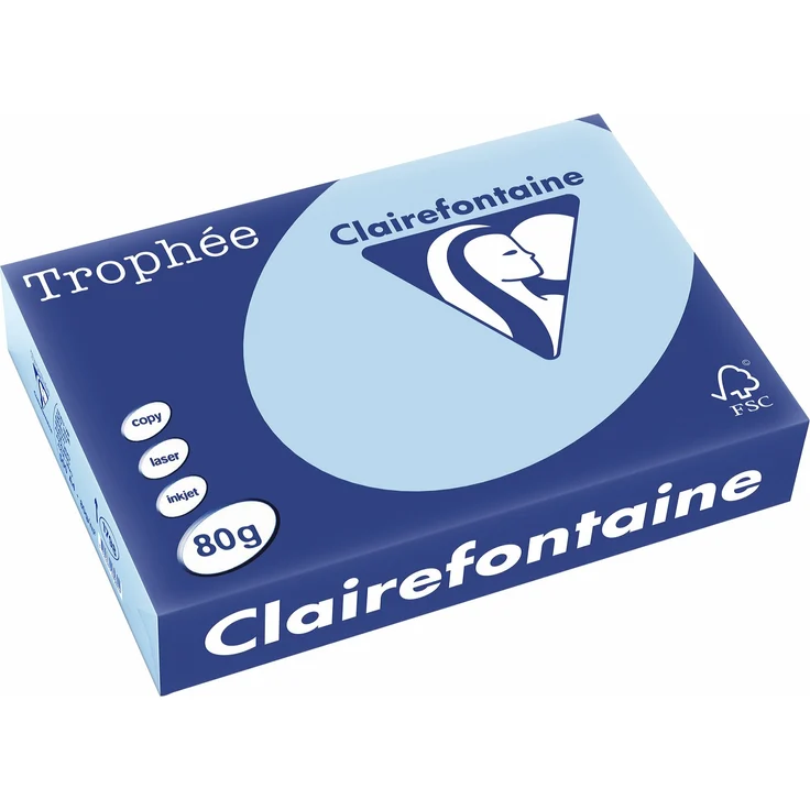 Clairefontaine Kopierpapier Tropheé Pastell-1798C DIN A4 eisblau 80 g-qm Inh.500 - Preisvergleich – Bild 1